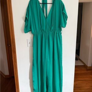 Pink Lily Teal Jumpsuit